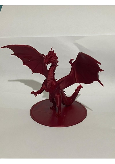3d Baskı Kırmızı Ejderha Figürü Detaylı Fantastik Dragon Biblo Masaüstü Dekor 01