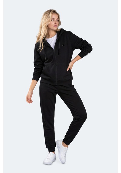 Slazenger Flores Kadın Kapüşonlu Siyah Sweatshırt