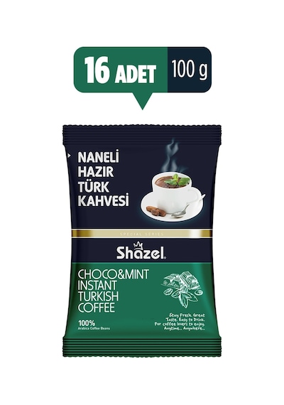 Shazel Naneli Hazır Türk Kahvesi 16 x 100 G