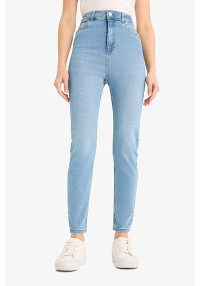 DeFacto Anna Skinny Fit Yüksek Bel Düz Paça Uzun Jean Taş Yıkama Pantolon D8181AX25SPNM85