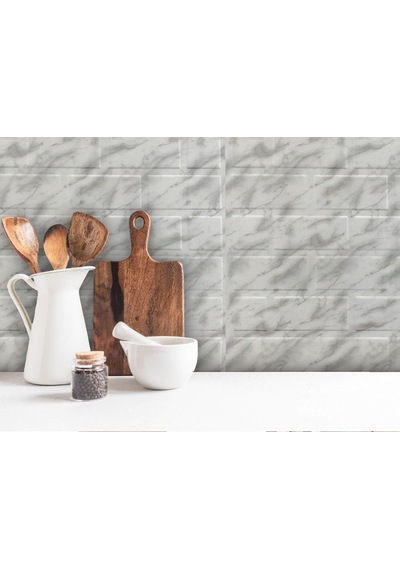 Tink 3 Boyutlu Duvar Paneli Kabartmalı Metro Desenli Pvc 41x41 Cm/ 6 Adet /1 M² Diğer