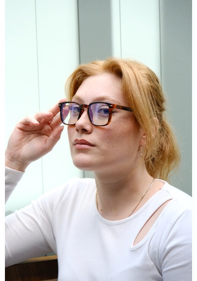 Habeq Kare Mavi Işık Korumalı Blue Block Unisex Gözlük Çok Renkli