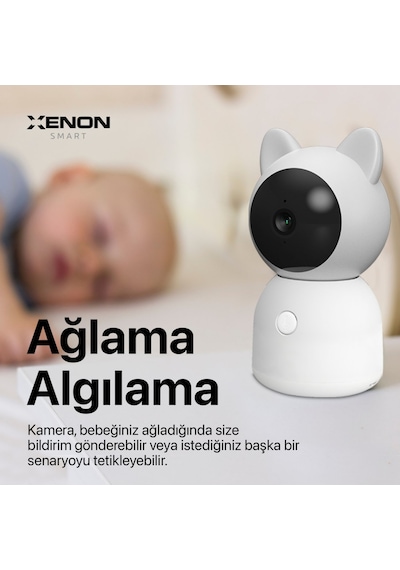 Akıllı Bebek Kamerası Sıcaklık Ve Nem Ölçümü Ve Ninni Çalma Smart Baby Kamera