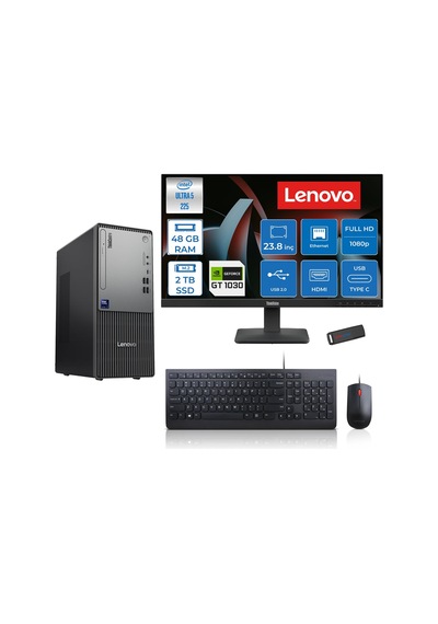 Lenovo ThinkCentre Neo 50T Gen 6 13BD007UTR2421F19 Ultra 5 225 48 GB 2 TB SSD GT1030 23.8" Free Dos Masaüstü Bilgisayar + USB Bellek