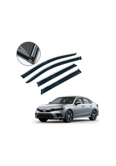 Honda Civic Fe1 Uyumlu Krom Çıtalı Cam Rüzgarlığı 2021-