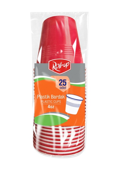 Roll-up Plastik Espresso Bardağı 25'li 4 Adet Çok Renkli