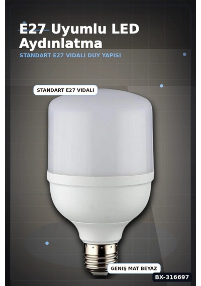 Led Torch Ampul 20w 3200k Gün Işığı E27 Duy 1980 Lümen Ev Ofis Aydınlatması 1 Adet Bx-316697