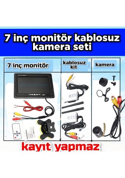 7'' Monitör Kablosuz Görüntü Aktarıcı Kelebek Kamera Hazır Set