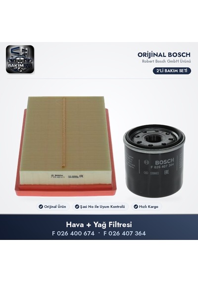 Bosch Filtre Bakım Seti Hava+yağ F026400674 + F026407364 - Rav4 A5 2.5 Hybrid