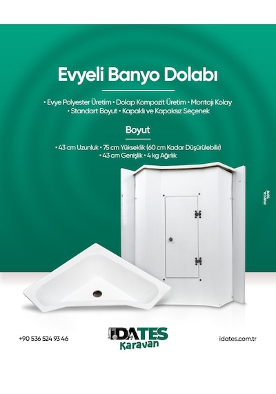 Üçgen Evyeli Banyo Dolabı Beyaz