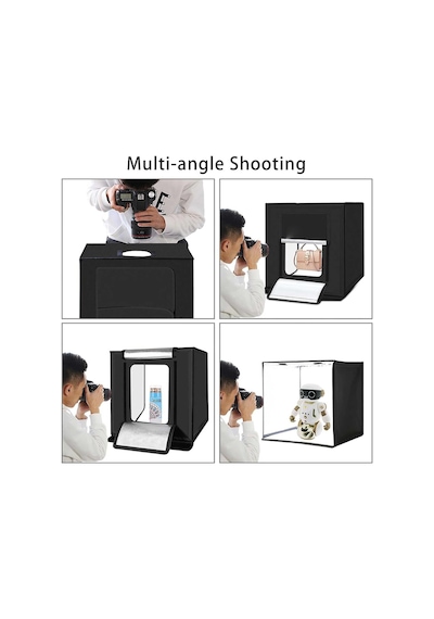 Ürün Fotoğraf Çekim Kabini 60x60x60 Işık Çadırı-profesyonel Fotoğraf Stüdyosu Seti