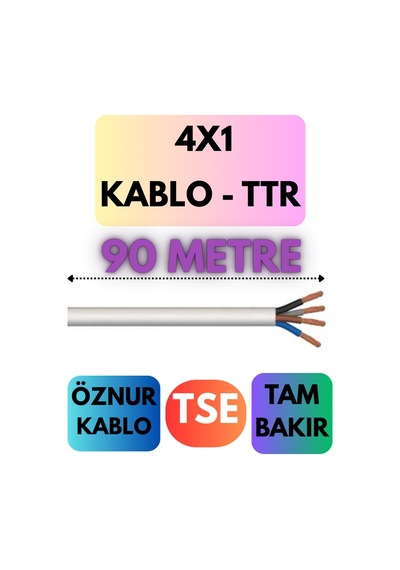 Öznur 4x1 Ttr Kablo Metre Seçenekli Beyaz - 90 Metre