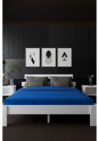 Lotus Çift Kişilik Mdf Karyola Ve 2 Komodinli Set
