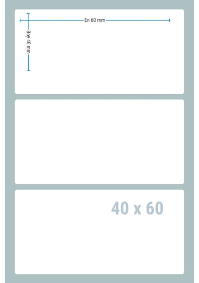 Termal Etiket 64 Adet Rulo Barkod Etiket 40x60 Mm 1000 Sarım 1