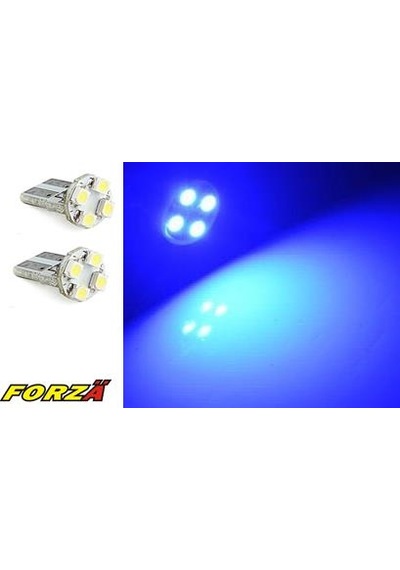 Forza Led-01b Led Ampül 12v.4 Lü Smd B.dipsiz Mavi 1 Takım -ıdır