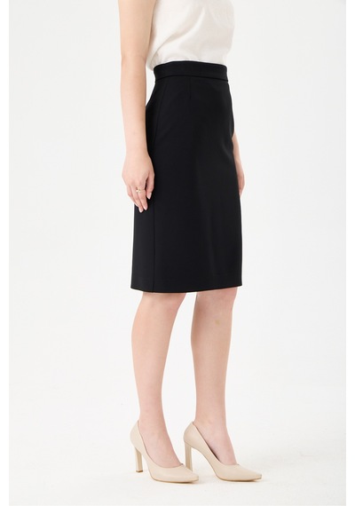 Velnara Moda Yüksek Bel Astarlı Klasik Kısa Kalem Etek -siyah- Siyah - 918325068 Siyah
