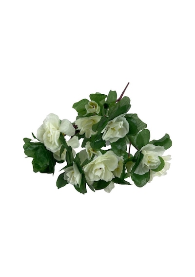 Yapay Çiçek Beyaz Açelya Demeti 7 Dallı 33x20Cm