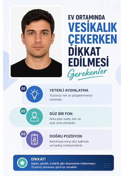 Biyometrik Vesikalık Fotoğraf 12 Adet