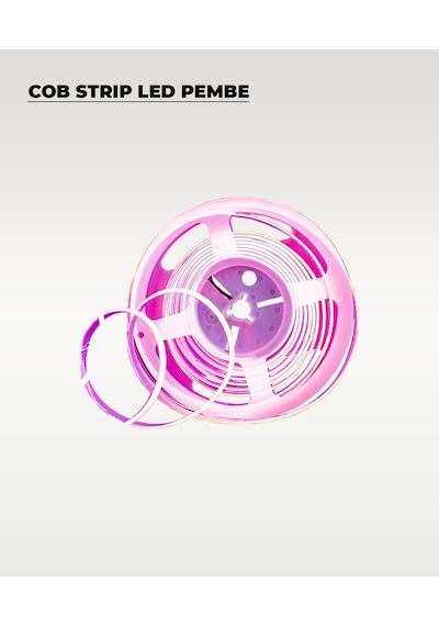 12v Cob Şerit Led Pembe Işık - Metrede 360 Led - 5 Metre 5 METRE