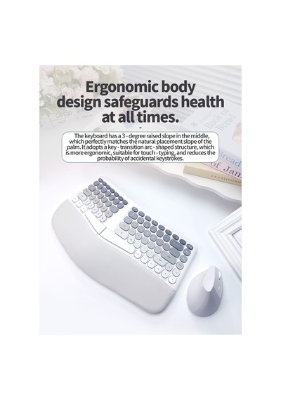 Mofıı Bomı Kablosuz Klavye Mouse Seti 2.4g Ergonomik 84 Tuş Renk Geçişli Set Optik