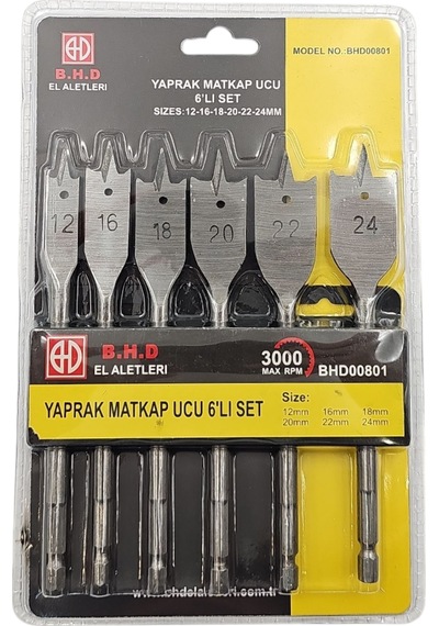 Fixonic B.h.d Bhd000801 6'lı Yaprak Matkap Ucu Seti 12-16-18-20-22-24mm