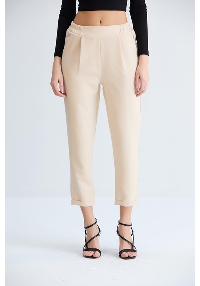 Sortie Collection Duble Paça Bel Lastikli Pantolon Taş-taş Taş