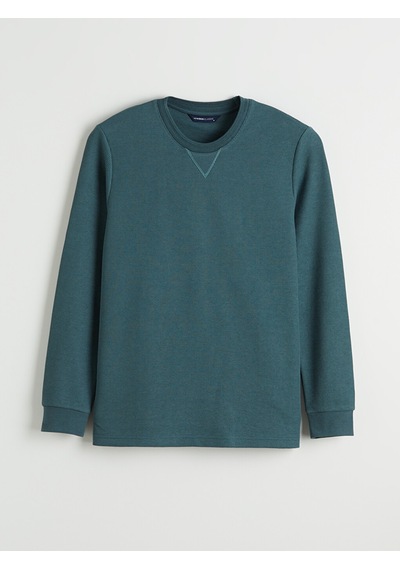 Lcwaıkıkı Classic Petrol Bisiklet Yaka Erkek Sweatshirt