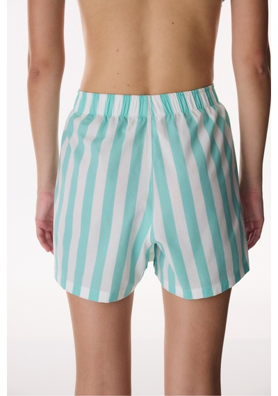 Penti Mint Yeşili Hailey Pamuklu Çizgili Şort Pijama Altı