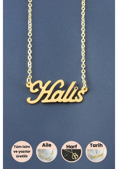 Halis İsimli Kolye Sarı 83570620