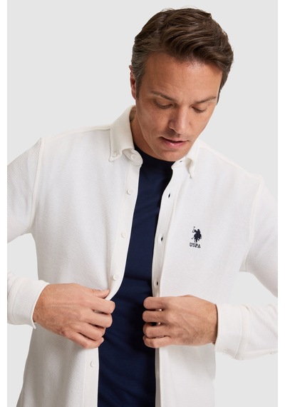 U.s. Polo Assn. Erkek Beyaz Gömlek Örme 50322140-vr013