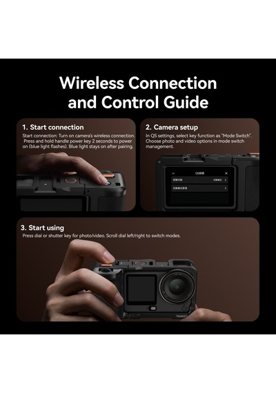 Telesin Osmo Action 6 Için Remote Streetgrip Kit Bluetooth Kumandalı Sokak Fotoğrafçılığı Kiti