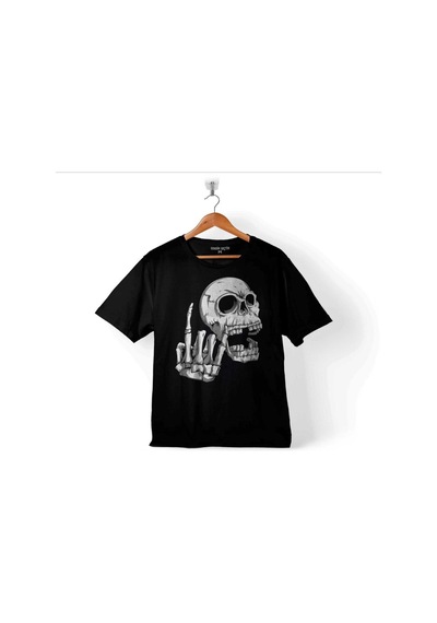 Kendim Seçtim Rock Fear You Skull Kuru Kafa İskelet Baskılı Tişört Çocuk T-shirt 001
