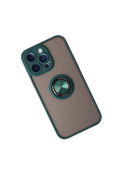 Gld-spt- Newface Apple Uyumlu iPhone 14 Pro Max Kılıf Montreal Yüzüklü Silikon Kapak - Yeşil