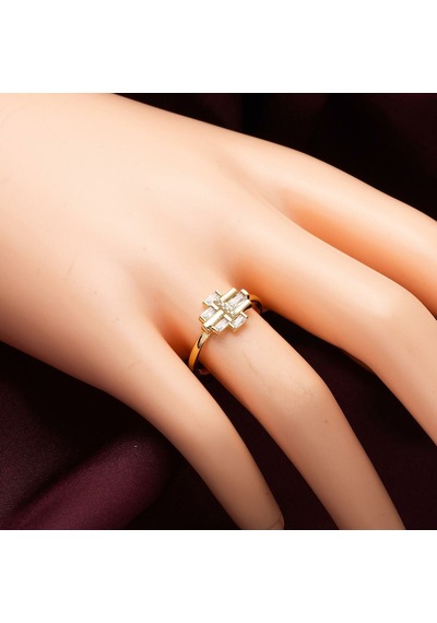 Parça Baget Tasarımlı 14 Ayar Altın Yüzük YZSKY14K29009