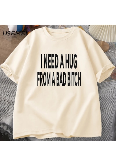Flood Of Style Ben Kötü Bir T-shirt Erkekler Pamuk Kısa Kollu T Shirt Ummer Baskı Rahat Baskılı Tişört Erkek Haki