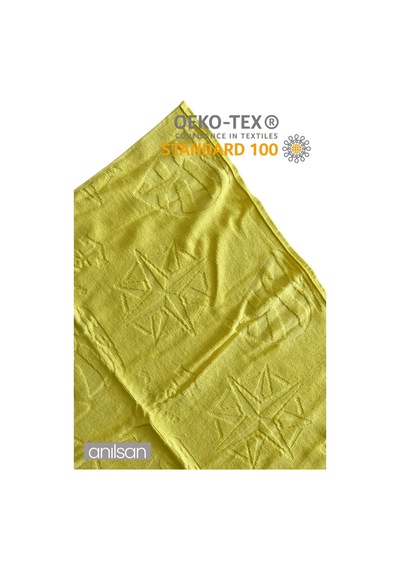 Plaj Havlusu %100 Pamuk 75x150 Desenli Sarı Sarı