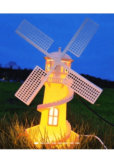 Masal Işığı: 3d Baskı Hollanda Değirmeni Gece Lambası Usb / Pla Malzeme 13 X 21