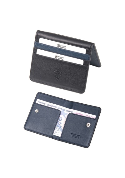 Ancora Leather Hakiki Deri Para Bölmeli Çıtçıtlı Portföy-unisex-26210 Siyah - Parlement