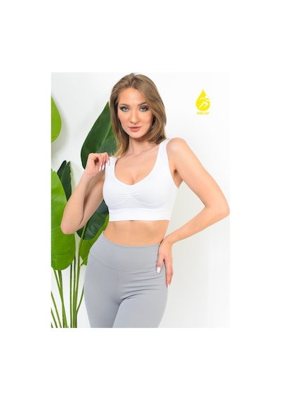 Sh Mağazacılık Kadın Modal Crop Top Büstiyer Toparlayıcı Kalın Askılı Seamless Dikişsiz Örme Bustiyer