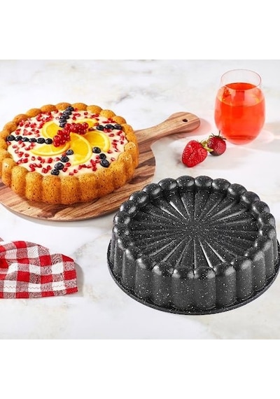 Kadoland Granit Döküm Kek Kalıbı - 26 Cm- Tart Gri