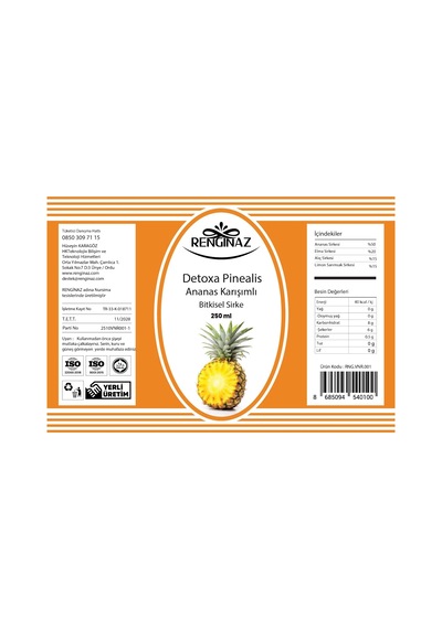 Renginaz  & Form Paketi Pinealis Ananas Sirke + Rosmarinus Fitplus Kapsül