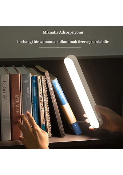 Taşınabilir Kablosuz Dokunmatik Manyetik Led Gece Lambası Beyaz