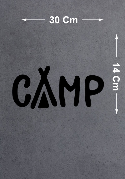Kamp Yazılı Sticker - 4x4 Off Road Pickup Sticker - Araba Oto Motosiklet Karavan Cam Sticker - 02165 30X14 Cm