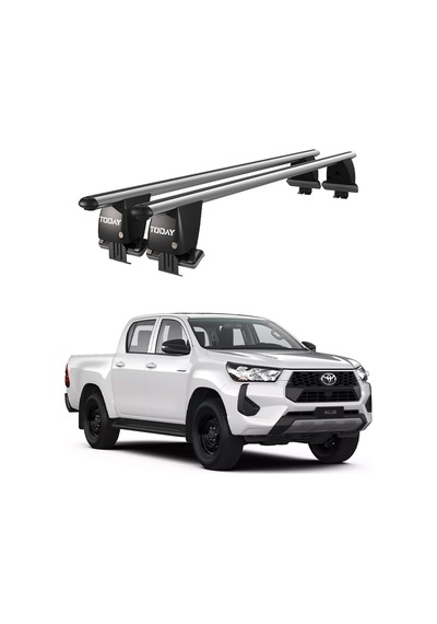 Royal Toyota Hilux 2011-2015 Uyumlu Gri Kilitli Ara Atkı Port Bagaj Tavan Barı