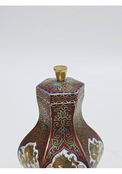 Antika Cloisonne Minyatür Kutu 12cm 172
