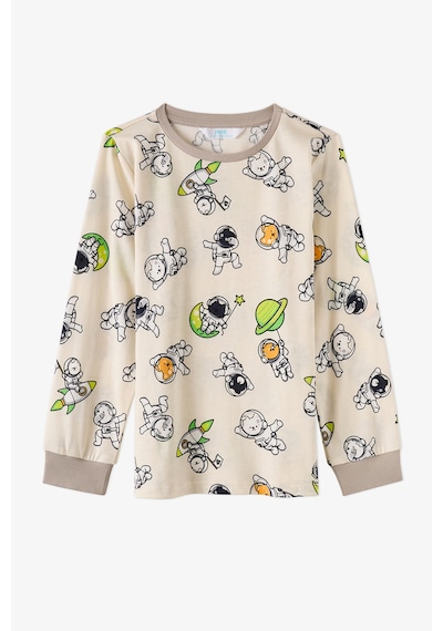 Penti Erkek Çocuk Gri Space Friends Pamuklu Uzun Kollu 2li Pijama Takımı