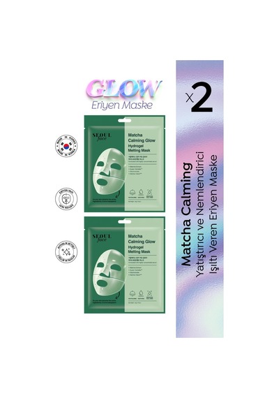 Dermal Seoul Face Matcha Yatıştırıcı Işıltı Veren Eriyen Glow Hidrojel Maske Kore Maske 34 Gr 2 Adet