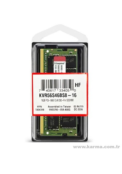 Kingston 16gb Ddr5 5600mhz Cl46 Sodımm Notebook Ram, Bellek