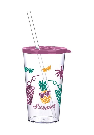 Limonlu Milkshake Baloncuklu Bardak, 700 Ml Kapasite Çok Renkli