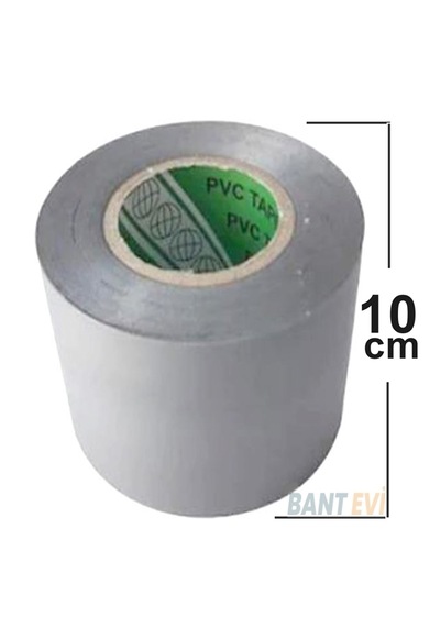 Gri Pvc Bant 10cmx25mt Geniş Gri İzole Bandı
